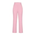 thumbnail image 4 of 2 Piece Outfits for Women Long Sleeve Knit Sweater Top and Wide Leg Pants Ribbed Lounge Matching Set Fall Winter Pink S, 4 of 7