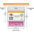 thumbnail image 2 of 5 Pack - Oversized DOCTOR Badge Buddy Horizontal - XL Badge Buddies Role I'D Backer Card for Doctors - 3 3/8 X 4 1/8 - Wear with I’D Badge Holder - USA Printed by Specialist ID (Hot Pink), 2 of 8
