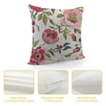 thumbnail image 4 of Shiartex  Peony Flower Throw Pillow Case Cushion Cover Vintage Hand Drawn Floral Colorful Leaves Lumbar Pillowcases Decorative for Sofa Bed Couch 24x24in, 4 of 5