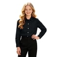 thumbnail image 3 of Curuila Kids Toddler Boys Shirt Long Sleeve Solid Color Lapel Button Down Shirts For Boys Loose Fit Casual Tops Black Size 11-12 Years, 3 of 4