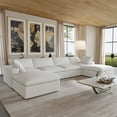 thumbnail image 5 of Sdorens Sectional Sofa,Free Convertible Modular Couch,U-Shaped Modern Linen Fabric Sofa for Living Room,Apartment and Small Space,4-Seat Sofa with Two Ottomans,White, 5 of 21