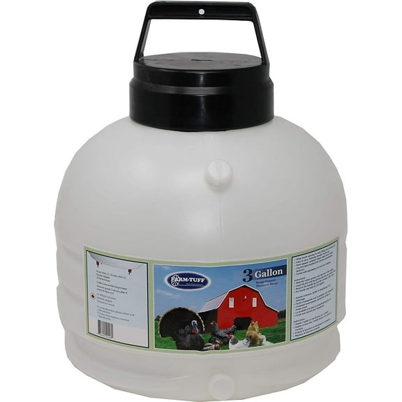 Farm-Tuff Top Fill Poultry Waterer With Nipples - 3 Gallon