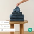 thumbnail image 6 of 6-Pack Bathroom Essentials Bath Towel Set in Navy - Soft and Absorbent for Quick Drying by Comfort Canopy, 6 of 10