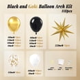 thumbnail image 2 of Juego de globos con forma de arco y guirnalda para decoración de fiestas, negro y dorado, 2 of 7