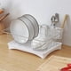 thumbnail image 5 of Escurreplatos de acero inoxidable de una sola capa, organizador de cuencos y soporte para platos de cocina (bandeja blanca), 5 of 7