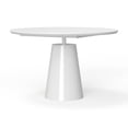 thumbnail image 2 of White Lacquer Top 36" Round Dining Table w/White Powder Coating Pedestal Base, 2 of 8
