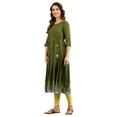 thumbnail image 3 of Yarn-dyed Tie-up Kurta - Wood Pine-Large, 3 of 6