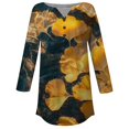 thumbnail image 4 of ZHENHONG Graphic Tees for Women, 2025 Spring Neck Casual Print Tunic T Shirts Three Quarter Length Womens Tops Going Out Summer Tops, 4 of 5