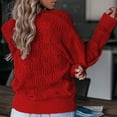 thumbnail image 3 of JINMGG V Neck Sweaters for Women Fall Winter Clearance,Ladies Fashion Knitted Color Long Sleeve Hollow Sweater, 3 of 8
