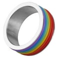 thumbnail image 2 of Anillo de arco iris de joyería de acero inoxidable Gay para hombres y mujeres para fiesta de boda 9, 2 of 10