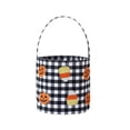 thumbnail image 2 of Halloween Candy Basket Reversible Fabric Treat Bucket 8.8x9.0in with Handle Cute Ghost Skull Print for Trick or Treat by OVFUIZ, 2 of 6