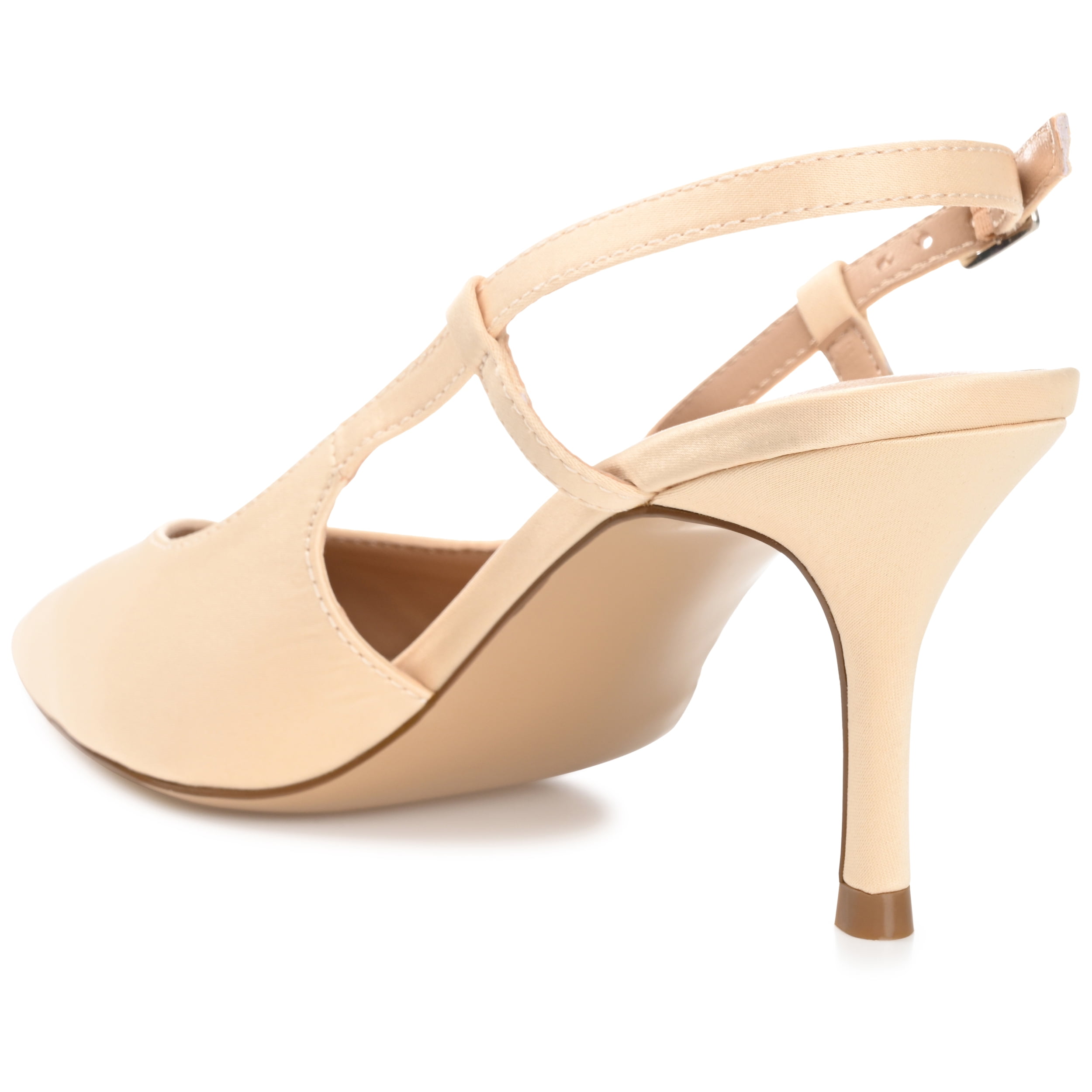 Journee Womens Knightly Sling Back Mid Stiletto Pointed Toe Pumps, Widths Available
