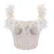 thumbnail image 1 of Sujetador moldeador de cintura para mujer con diseño de espiga de plumas y banda para el pecho y la cintura., 1 of 6