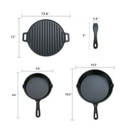 Ozark Trail 4-Piece Pre-Seasoned Cast Iron Skillet and Griddle Set