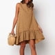thumbnail image 2 of Sonducket Vestido de mujer sin mangas chaleco de punto con volantes cuello cuello vestido suelto Vestidos Caqui S Sonducket AP002086-01, 2 of 6