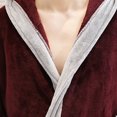 thumbnail image 4 of Mens Fleece Hoodie Robe Plush Soft Warm Long Bathrobe Wrap Style Mid Length Flannel Pajamas Bathrobes, 4 of 6