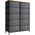 thumbnail image 3 of Sorbus Dresser with 10 Drawers - Storage Unit Organizer Chest for Clothes - Bedroom, Hallway, Living Room, Closet, & Dorm Furniture - Steel Frame, Wood Top, and Easy Pull Polyester Fabric Bins, 3 of 10