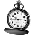 thumbnail image 1 of Classic Smooth Vintage Pocket Watch Sliver Steel Men Quartz Watch Womens Watch, 1 of 6