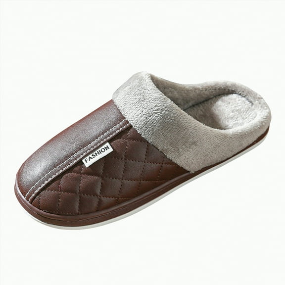 Yindaity Womens Slippers Indoor Outdoor Women's Fuzzy Slippers Suede Leather Mini Boots Mens Fur Lining Winter Mules Cozy Warm Shoes for Indoor Outdoor(Coffee,15.99)