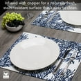 thumbnail image 4 of Luxurious Blue Coral Vegan Leather Placemats 4 Pack Look and Feel of Genuine Leather Infused with Copper, 4 of 6