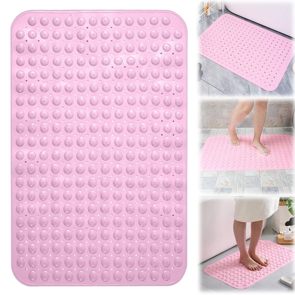 BinKFF Non Slip Bath Mats, Bath Tub Shower Stall Mats Medium Size Non-Slip and Latex Free,Bathtub Mat with Suction Cups,Machine Washable Bathroom Mats with Drain Holes
