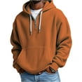 thumbnail image 2 of Mens Hoodies Pullover Quarter Zip Casual Long Sleeve Drawstring Waffle Hooded Sweatshirt with Pocket Ginger M, 2 of 4