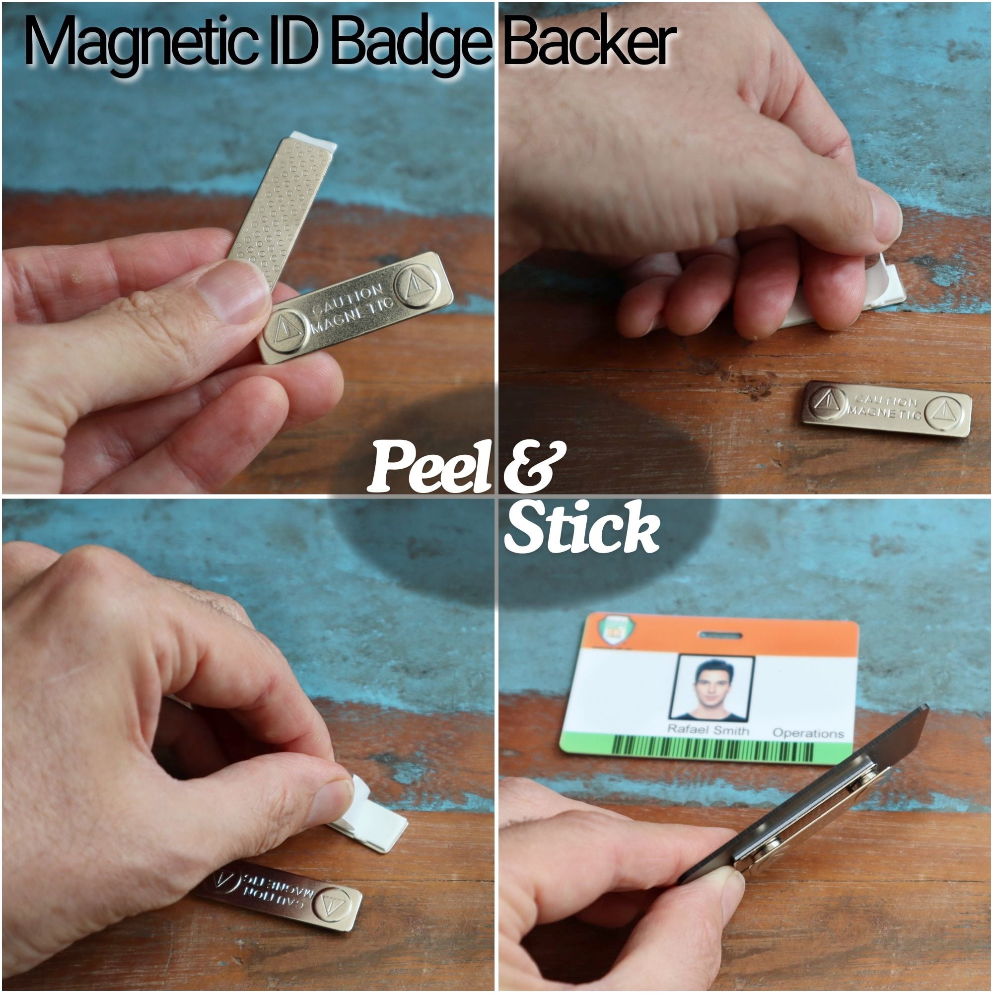 Bulk 100 Pack - Super Strong Magnetic ID Badge Holder Name Tag Backing Attachment with Sticky Adhesive by Specialist ID