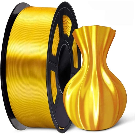 Silk Gold PLA Filament 1.75 mm 3D Printing Filament 250g/0.55LBS Spool 3D Printer Material Shine Silky Shiny Metallic Metal Silk PLA Gold Filament