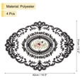 thumbnail image 2 of Paquete de 4 manteles individuales de encaje retro ovalados de 12x16 pulgadas, doilies de ganchillo franceses en negro, 2 of 7