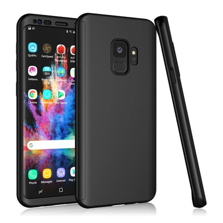 Samsung Galaxy S9 / S9 Plus / S9+ Case, Tekcoo [T360] [Black] Ultra Thin Full Body Coverage Protection Hard Slim Hybrid Cover Shell For Samsung Galaxy S9 5.8" / S9 6.2" 2018