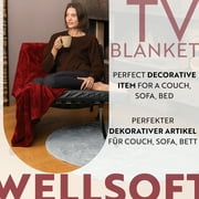 English Home Fleece Throw Blanket,Soft Plush Blanket for Couch Sofa or Bed Throw Size, Super Cozy and Comfy for All Seasons, Burgundy 130x170 (cm)