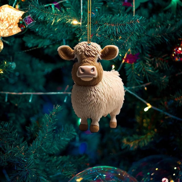 Decoraciones de árbol de Navidad Decoración colgante de Navidad Accesorios de fotos Adornos de acrílico de granja para pared, vacacion Estilo J perfecl rebanadas colgantes