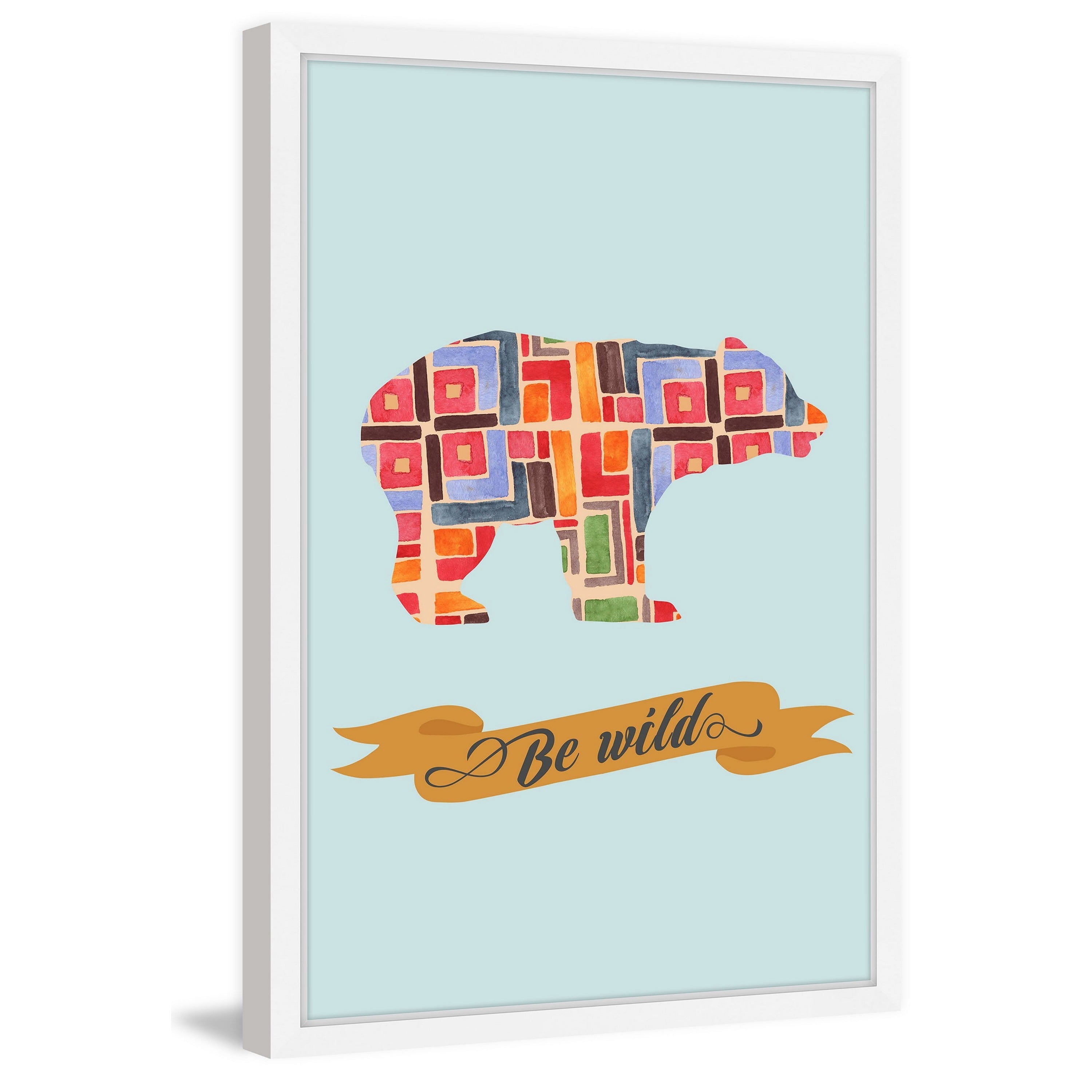Marmont Hill "Be Wild Bear" Framed Painting Print