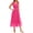 Rose Red, variant on Women's Midi Tulle Dress Sleeveless Smocked Square Neck Ruffle Flowy Party Wedding Guest Sundress