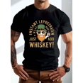 thumbnail image 1 of [Encanto Divertido] Camiseta para Hombre - Gráfico "Duende Instantáneo, Solo Añade Whisky", Camiseta Casual de Algodón Negra con Diseño de Trébol Verde, Lavable a Máquina, Camiseta con Gráfico Diverti, 1 of 5