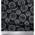 thumbnail image 2 of Soimoi Black Rayon Crepe Fabric Mandala & Floral Print Sewing Fabric Yard 46 Inch Wide, 2 of 3