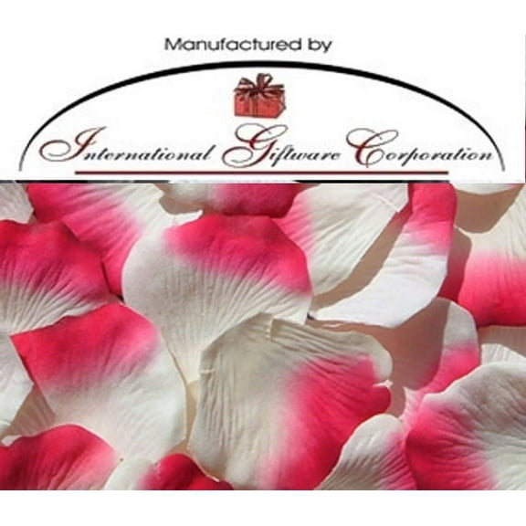 Ivory / Hot Pink - Two Tone - 100 Silk Rose Petals Wedding Favors - Solid Colors - Wedding Reception and Party Supplies