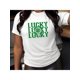 thumbnail image 1 of St. Patrick's Day Lucky Print T-Shirt For Men And Women Round Neck Cotton Short-Sleeved Sports T-Shirt For All Seasons, 1 of 5