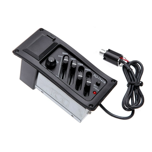 Recoger Andoer 4-Band EQ Ecualizador Piezo Pickup EQ-7545R Pre-Amp Preamplificador Amplificador Sintonizador para Guitarra Acústica Tomshoo Recoger