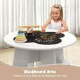 thumbnail image 3 of OLAKIDS Toddler Table and Chair Set with 4 Storage Stools, Wooden Flower Shaped Nesting Table with Blackboard Drawers, Children Multi-Activity Table for Art Crafts Draw Read Boys Girls 3+, 3 of 9