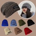 thumbnail image 4 of Casual Women Men Soft Solid Color Winter Warm Slouchy Bonnet Ski Hats Knit Cap Woolen Hat LIGHT BLUE, 4 of 8