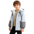 thumbnail image 4 of Boys Winter Fleece Lined Jacket Warm Thickened Padded Coat Windproof Thermal Outerwear For Children Cold Weather, 4 of 5