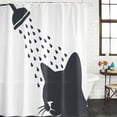 thumbnail image 2 of Cats Showering Shower Curtain, Waterproof Shower Curtains for Bathroom, Modern Abstract Art Funny Animals Washable Fabric Bathtub Curtain Set Bath Decor with 12 Hooks Long 72"x84", 2 of 8
