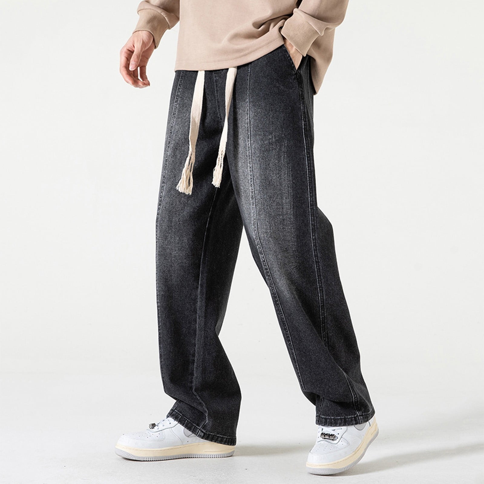 B91xZ Mens Sweatpants Mens High Street Washed Old Jeans B91xZ Mens Sweatpants Mens High Street Washed Old Jeans