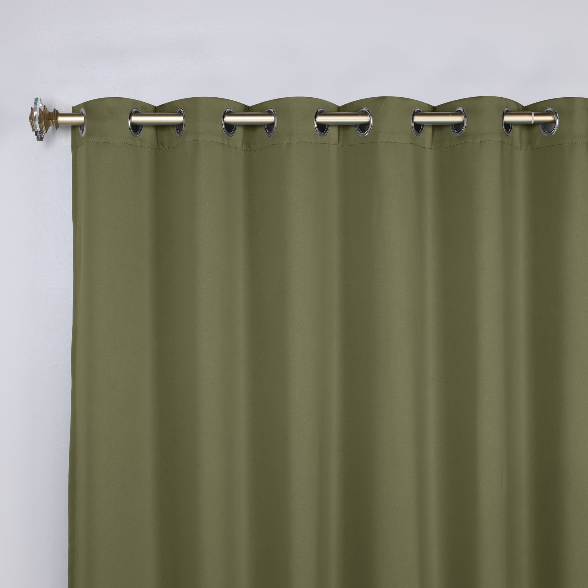 Superior Blackout Solid Light Filtering Grommet Curtain Panel Set, 70" x 84", Olive Green