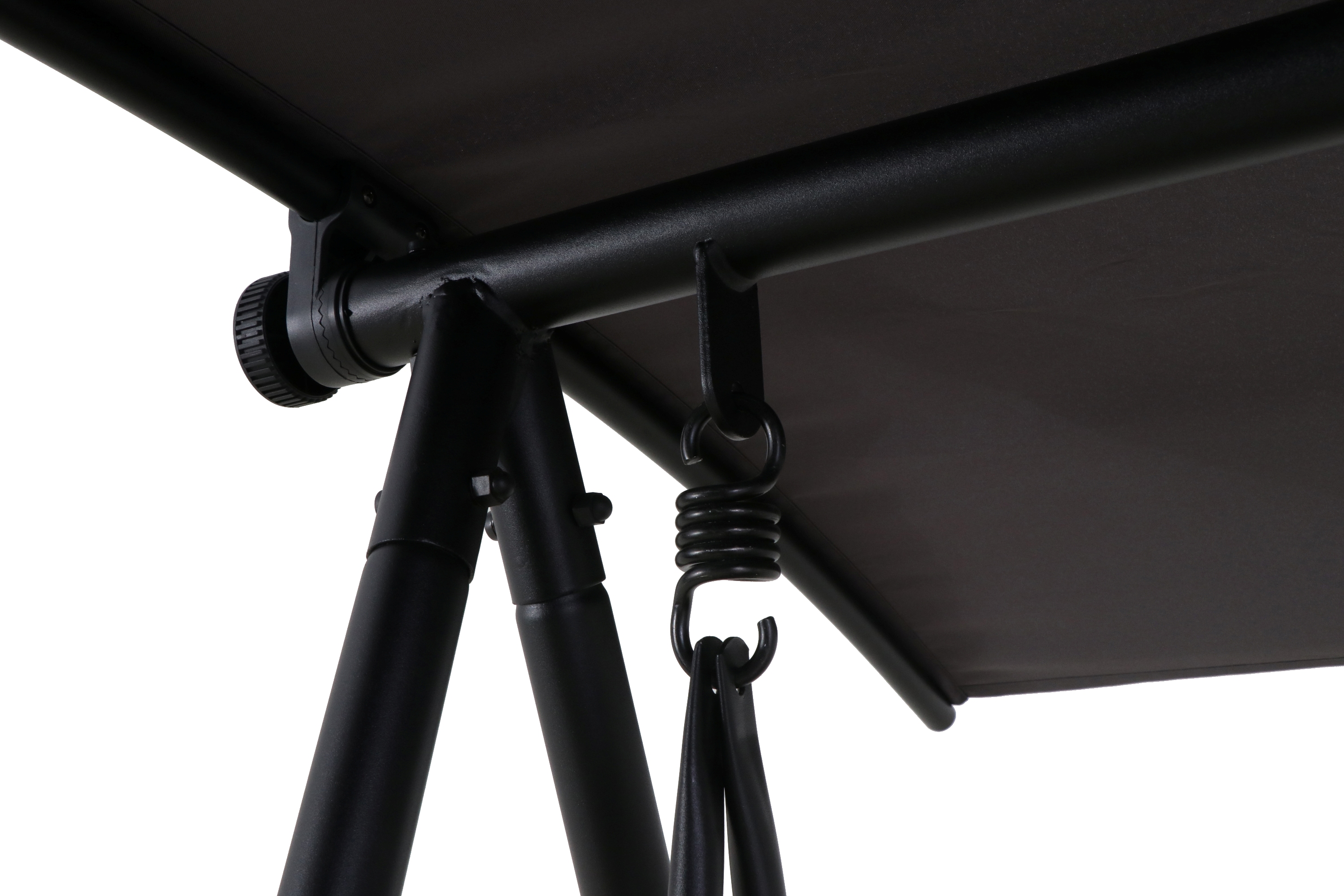 Mainstays Albany Lane 2-Seat Steel Canopy Porch Swing, Black/Gray - image 3 of 9