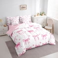 thumbnail image 2 of Erosebridal Girls Cartoon Ribbon Bow Bedding Comforter Set 7-Piece,Romantic Love Heart King Bedding Sets for Kids Teens,Pink Reversible,Ultra Soft Home Decor, 2 of 6