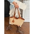 thumbnail image 2 of Straw Tote Bag for Women Woven Raffia Shoulder Bag Adjustable Top Handle Summer Beach Handbag for Casual Vacation Travel, 2 of 7