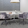 thumbnail image 4 of Silla de oficina FurnitureR silla de Escritorio Velvet gris Set de 2, 4 of 6