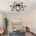 thumbnail image 3 of Modern Ceiling Fan with Lights Remote Control, 10 PCS Blades ,32" Black Ceiling Fan with Light, 6 Speeds 3 Light Color Low Profile Flush Mount Ceiling Fan for Kitchen Bedroom, 3 of 14